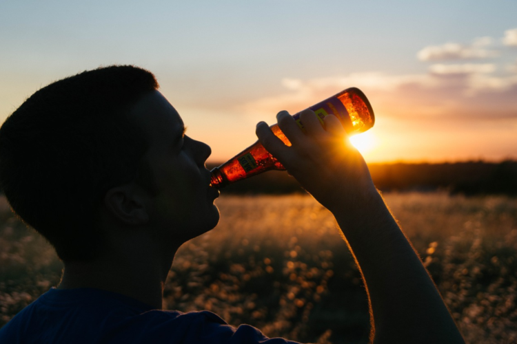 drinking beer